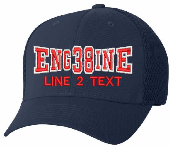 Engine 38 Style FlexFit 6533 Mesh Back Hat - Powercall Sirens LLC