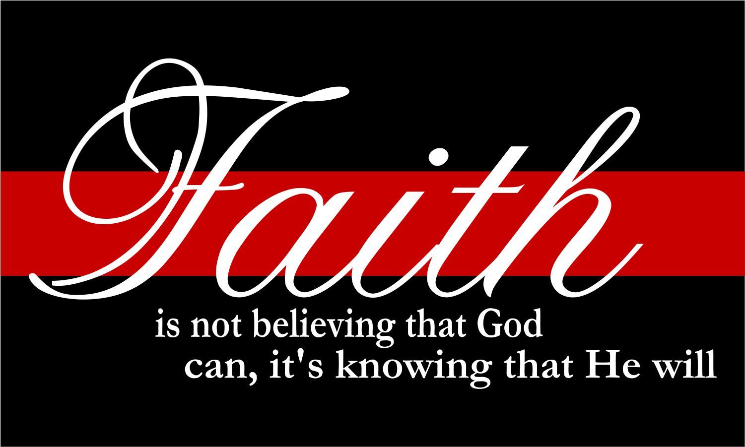 Thin Red Line Faith in God Reflective Decal - Powercall Sirens LLC