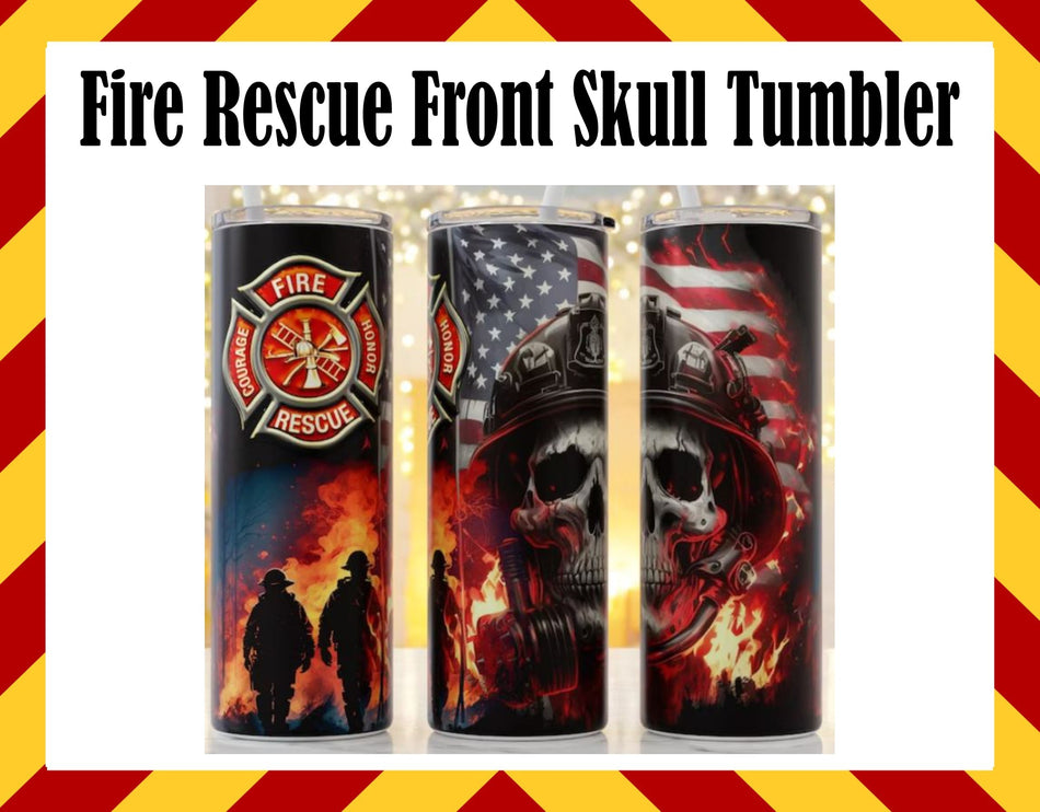 Fire Rescue Front Skull Water Bottle/Cup