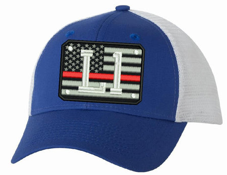 Trucker VC400 Adjustable Flag Red Line Hat - Powercall Sirens LLC