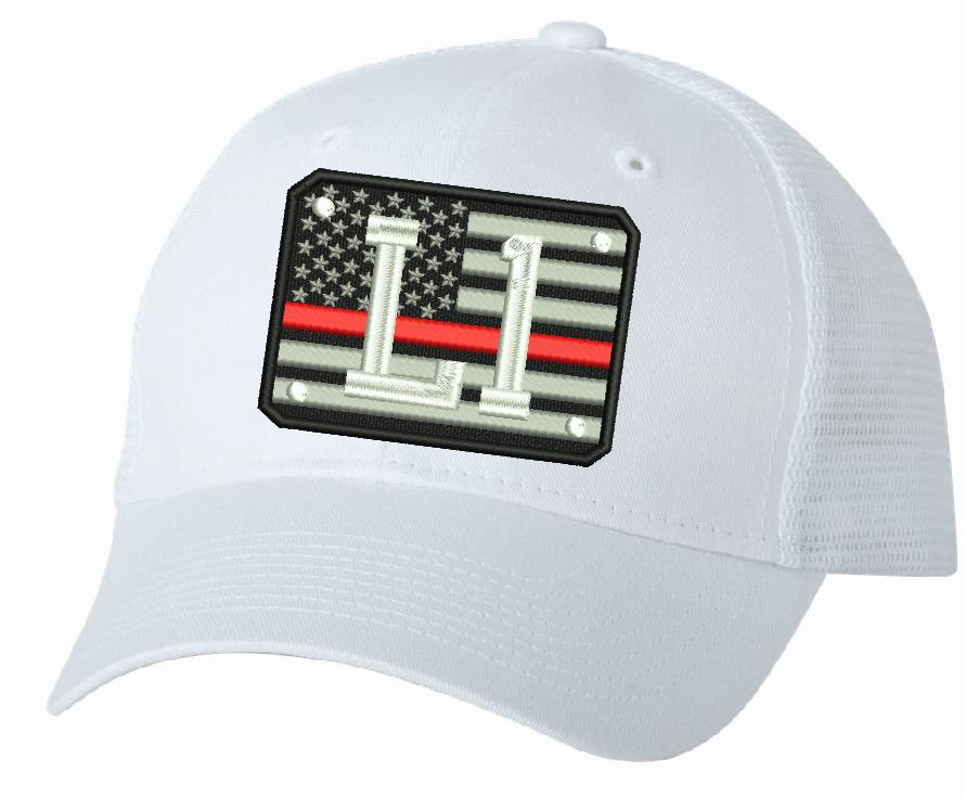 Trucker VC400 Adjustable Flag Red Line Hat - Powercall Sirens LLC