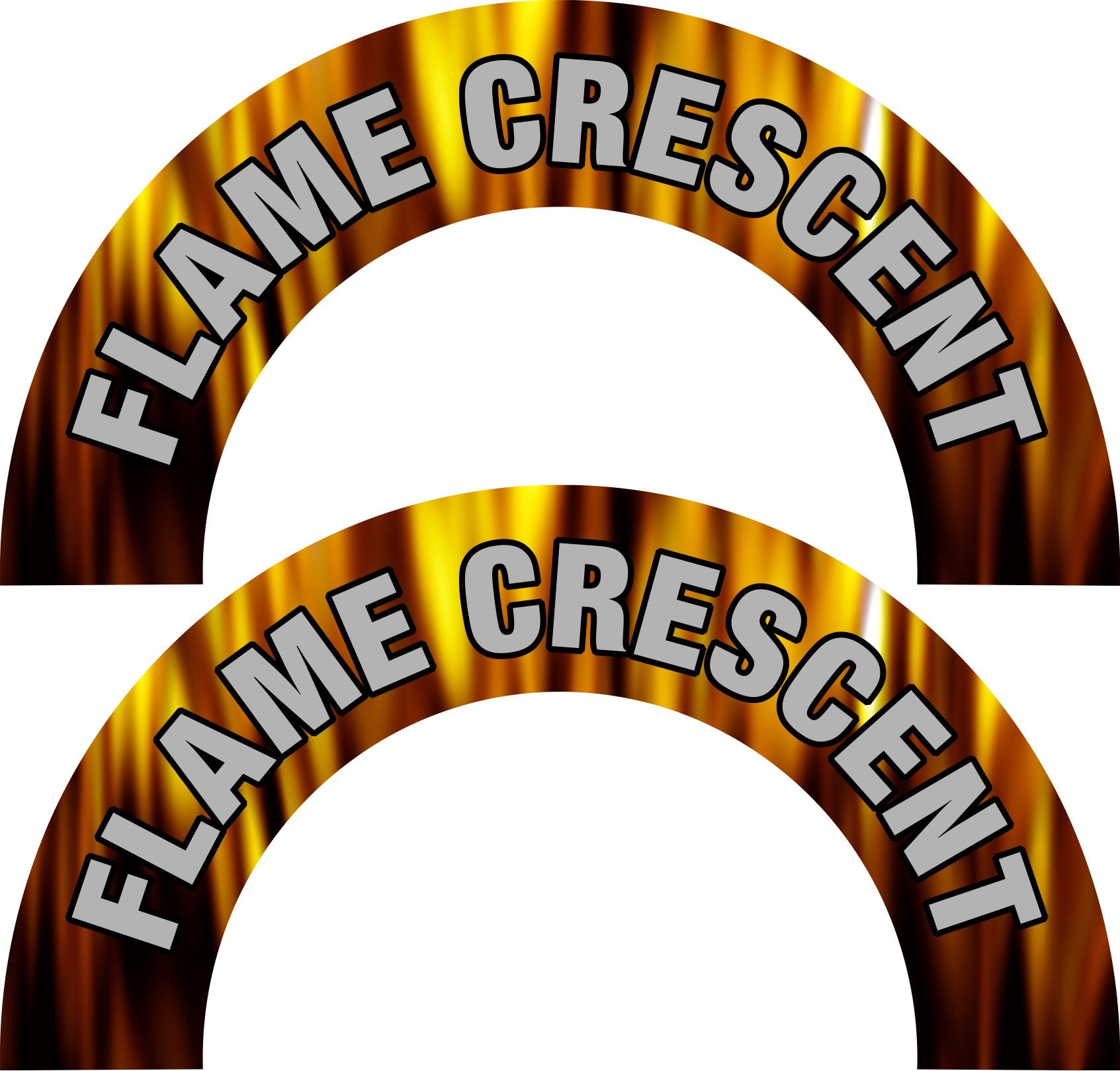 Reflective FIRE FLAME style Helmet Crescent Pair - Powercall Sirens LLC