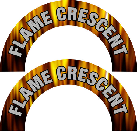Reflective FIRE FLAME style Helmet Crescent Pair - Powercall Sirens LLC