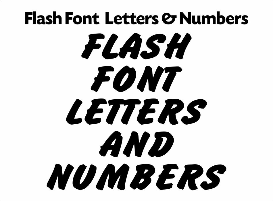Flash Single Color Font Letters and Numbers