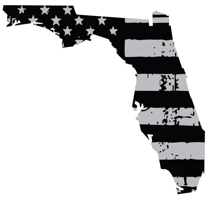 Florida Black / Sliver Flag Decal
