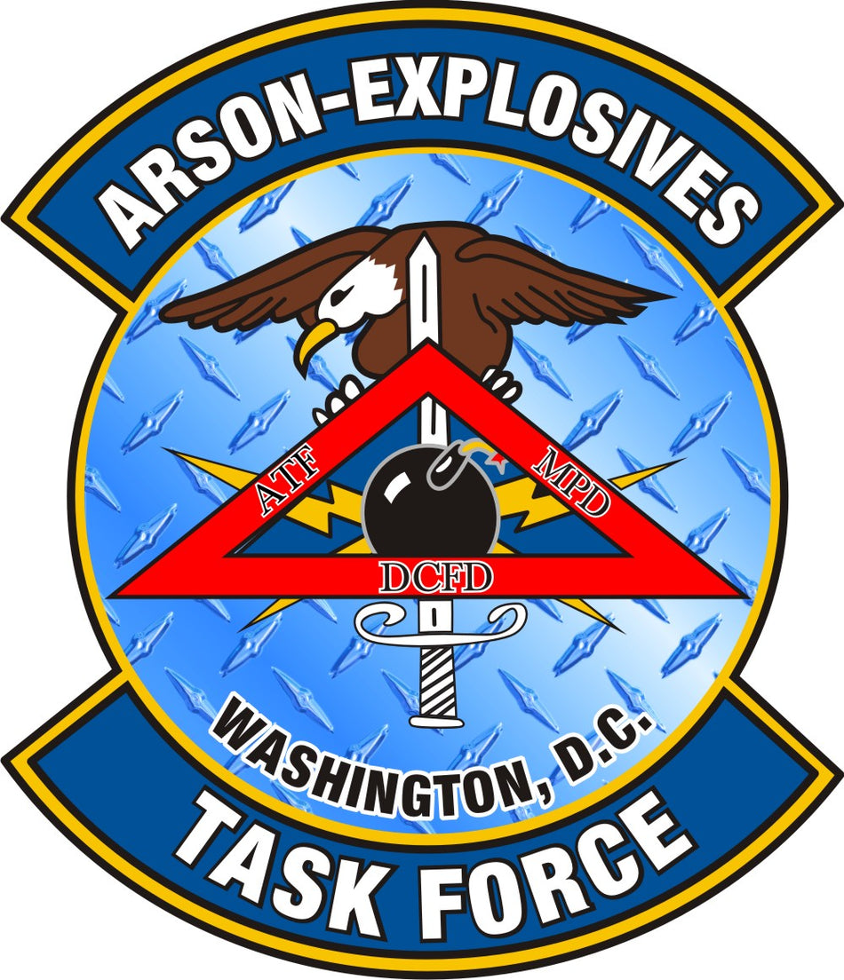 DC Arson Explosive Diamond Plate Customer Decal