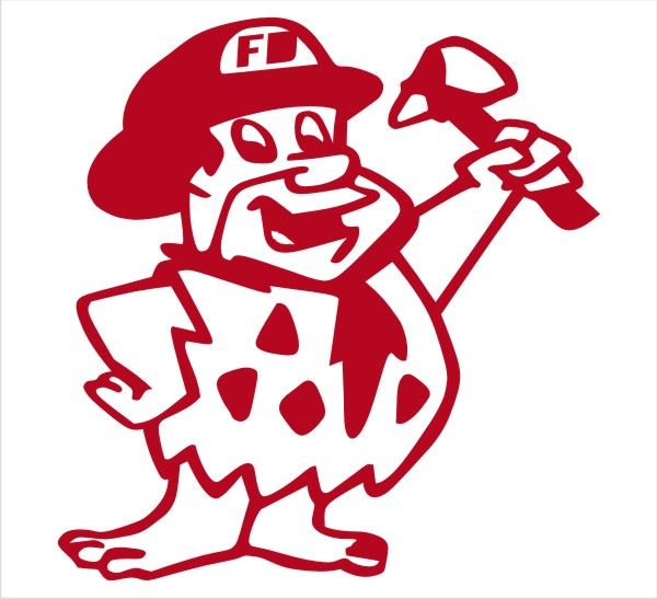 Fred Flintstone Firefighter Decal - Powercall Sirens LLC