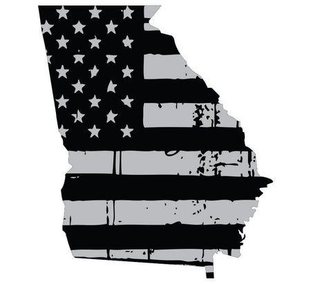 Georgia Black / Sliver Flag Decal