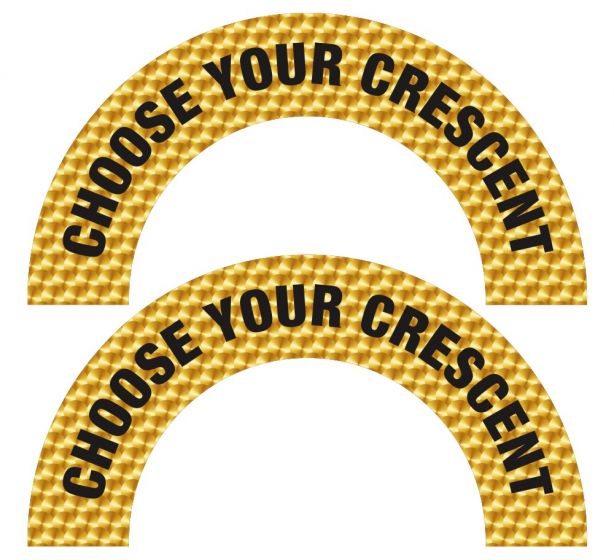Reflective PRINTED GOLDLEAF Helmet Crescent Pair - Powercall Sirens LLC
