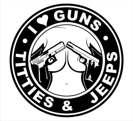 Guns Titties and Jeep Decal - Powercall Sirens LLC