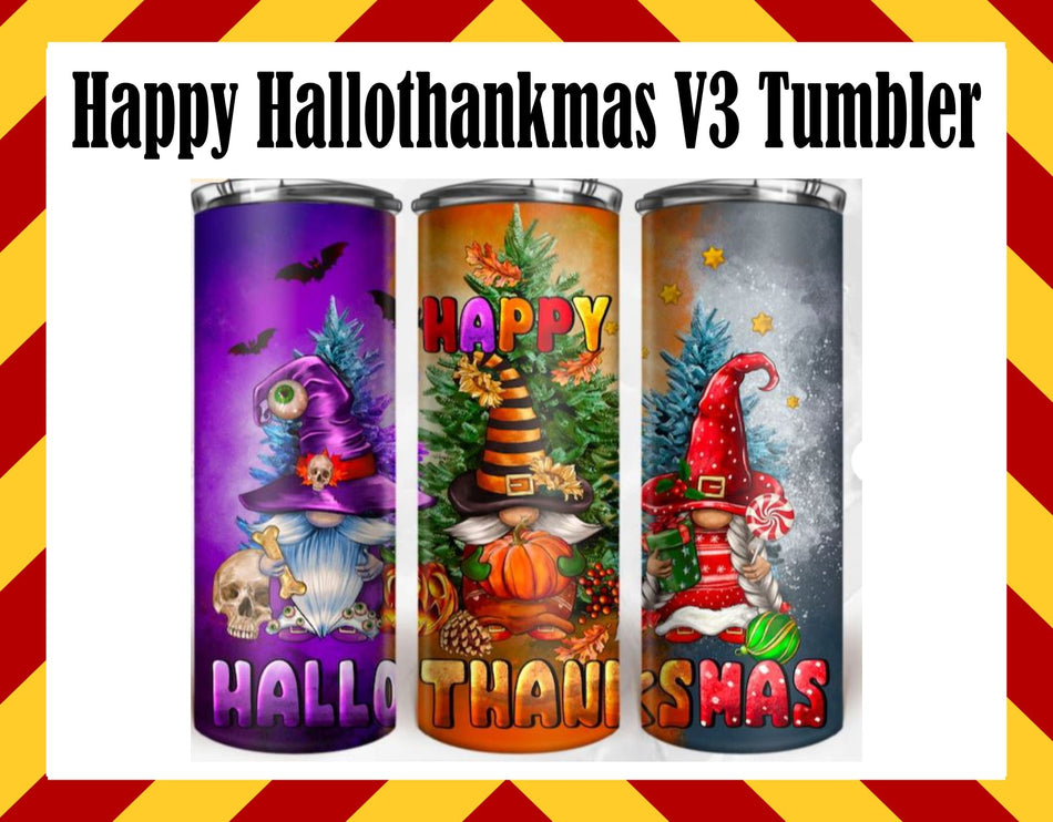 Stainless Steel Cup - Hallothankmas Version 3 Design Hot/Cold Cup