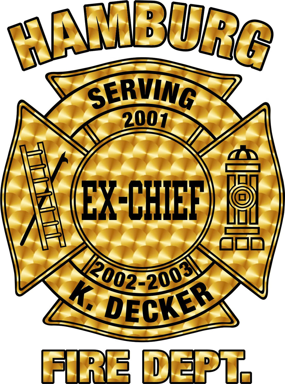 Hamburg Decker Maltese Cross Customer Decal - Powercall Sirens LLC