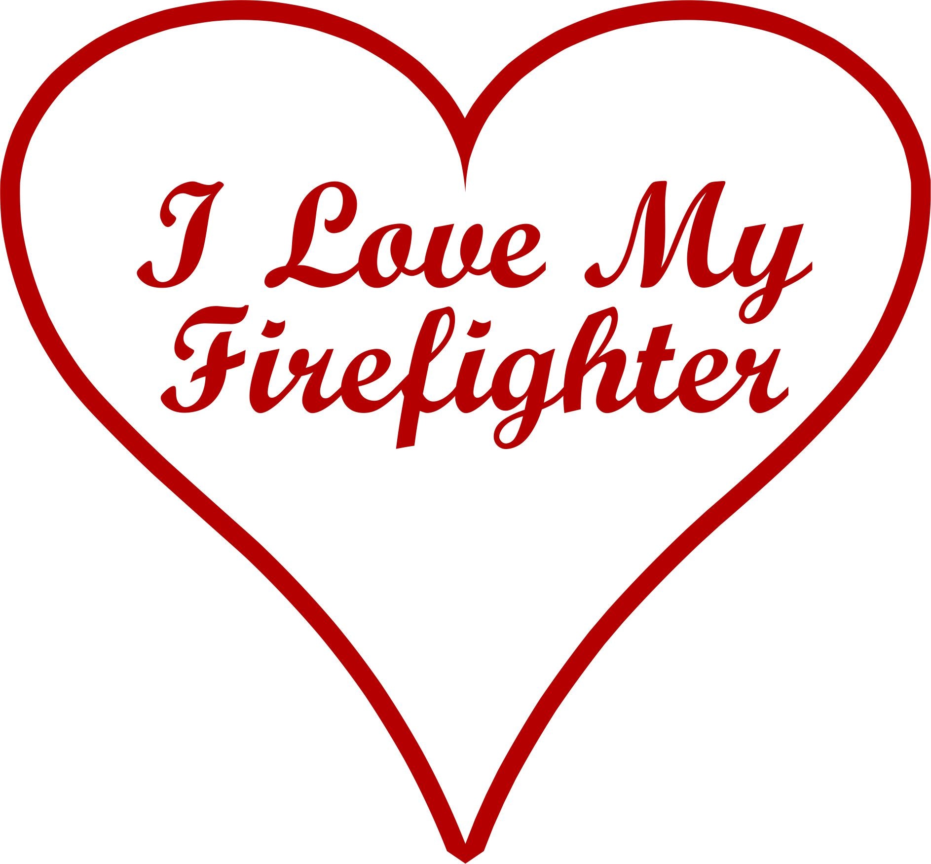 I Love My Firefighters Heart Decal - Powercall Sirens LLC