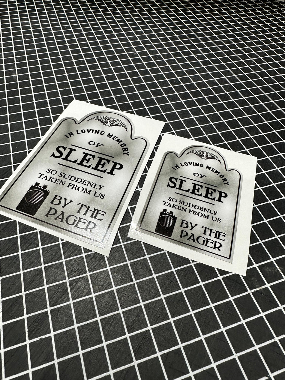 Memory of sleep by pager set of decals