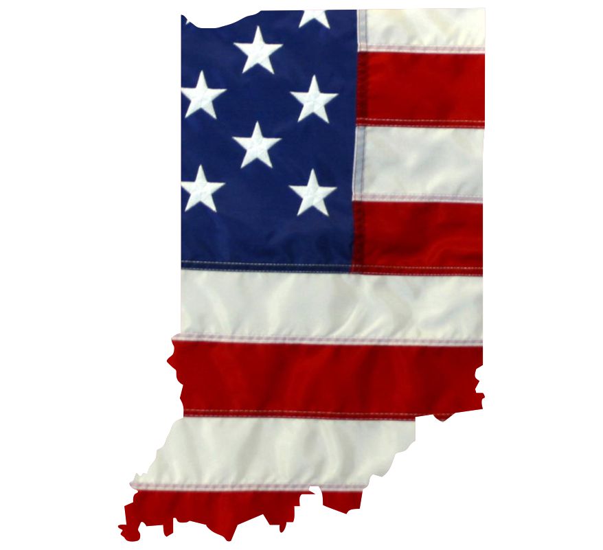 Indiana USA  Flag Decal