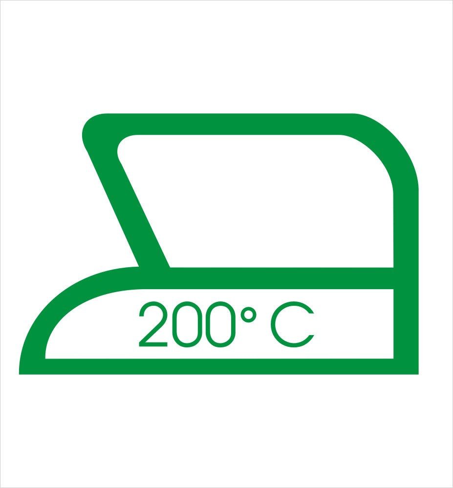 Iron up to 200 Degrees Warning Label Decal