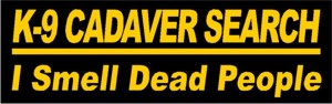 K-9 Cadaver Search Expression Decal