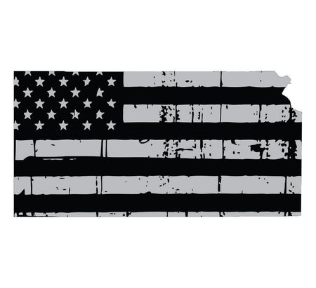 Kansas Black / Sliver Flag Decal