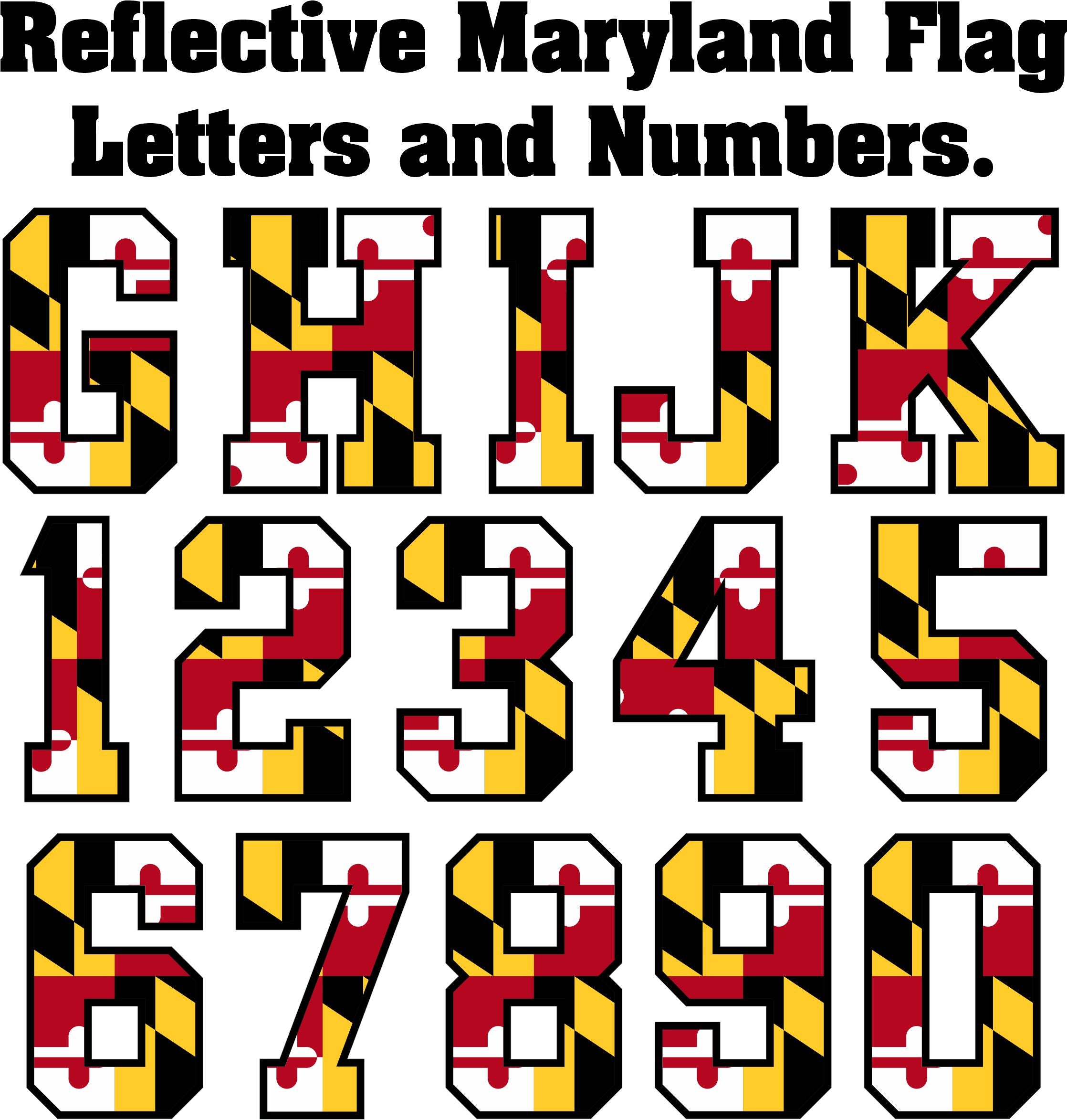 Maryland Reflective Letters & Number Decals - Powercall Sirens LLC