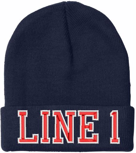 Dual Color Initial Embroidered Winter Hat - Powercall Sirens LLC