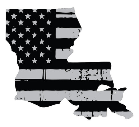 Louisiana Black / Sliver Flag Decal