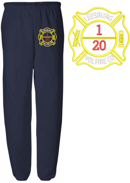 LVFC 1/20 Leesburg Fire Embroidered Sweatpants - Powercall Sirens LLC