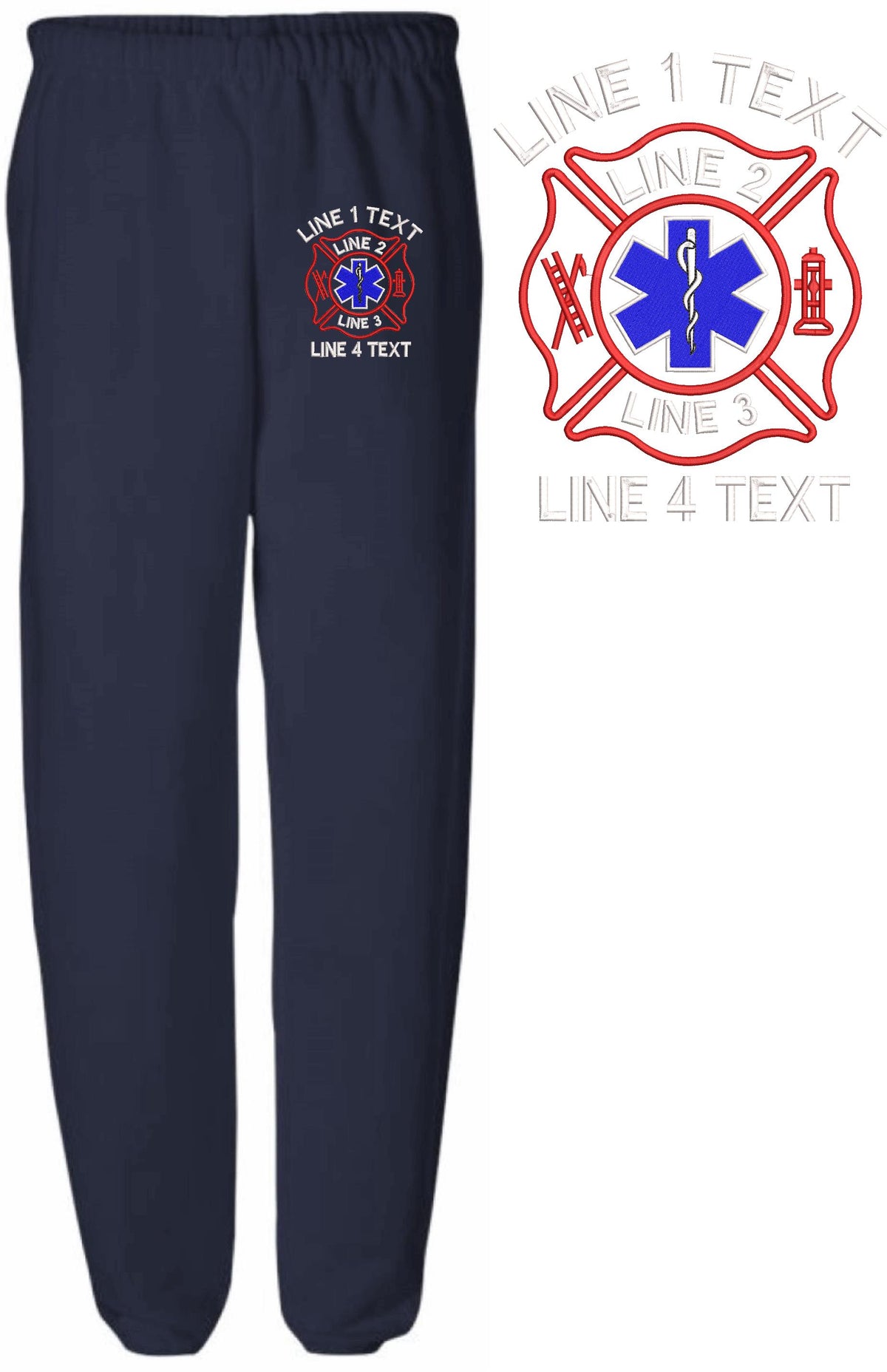 Maltese EMS Custom Embroidered Sweatpants - Powercall Sirens LLC