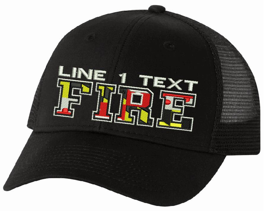 Adjustable Fire Style Custom Embroidered Hat Design