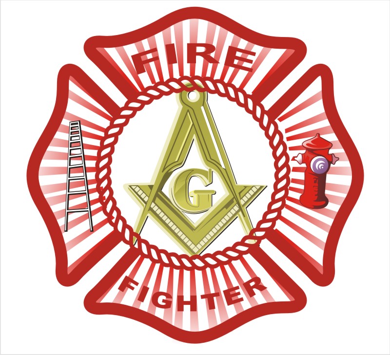 Masonic Firefighter Maltese Cross Decal