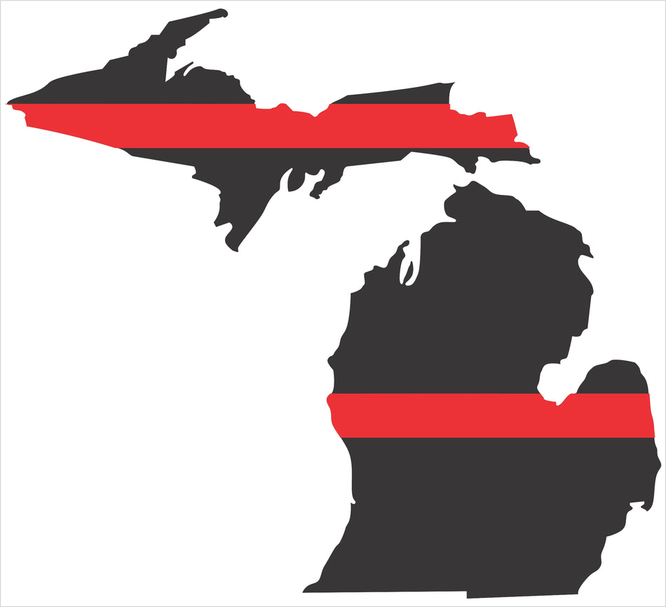 Michigan Thin Red Line Decal
