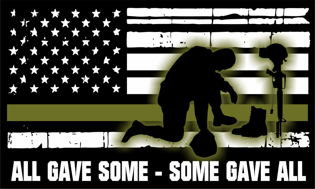 Military Down Soldier USA Flag Decal - Powercall Sirens LLC