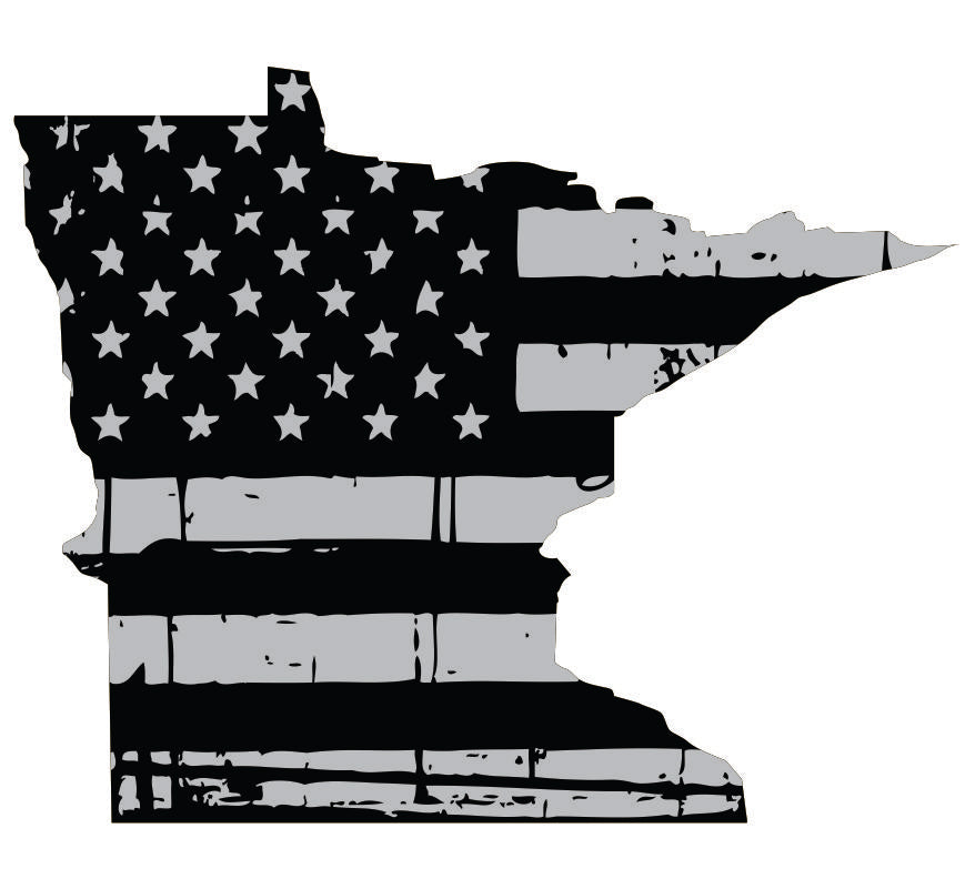 Minnesota Black / Sliver Flag Decal