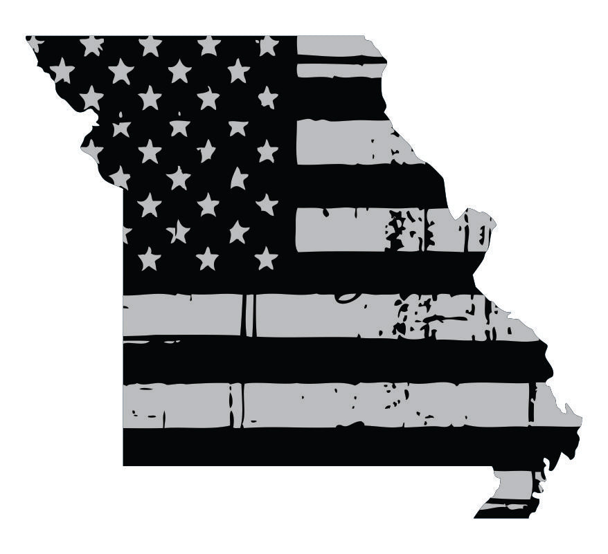 Missouri Black / Sliver Flag Decal