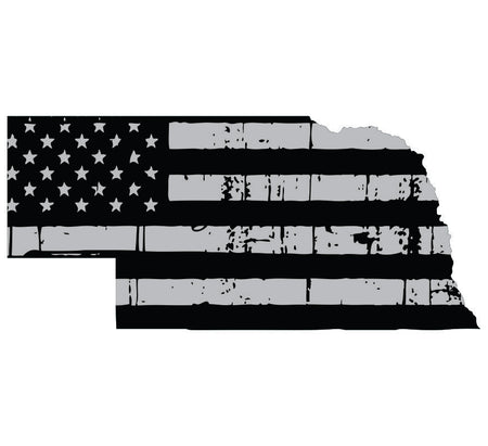 Nebraska Black / Sliver Flag Decal