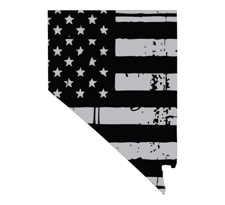 Nevada Black / Sliver Flag Decal
