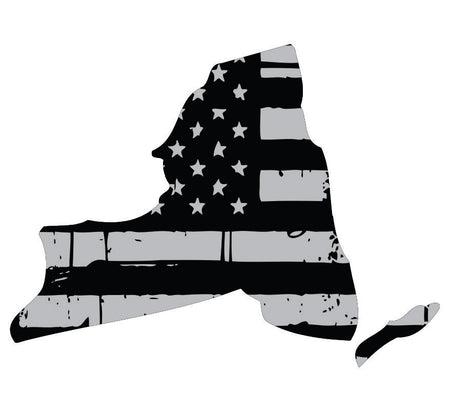 New York Black / Sliver Flag Decal