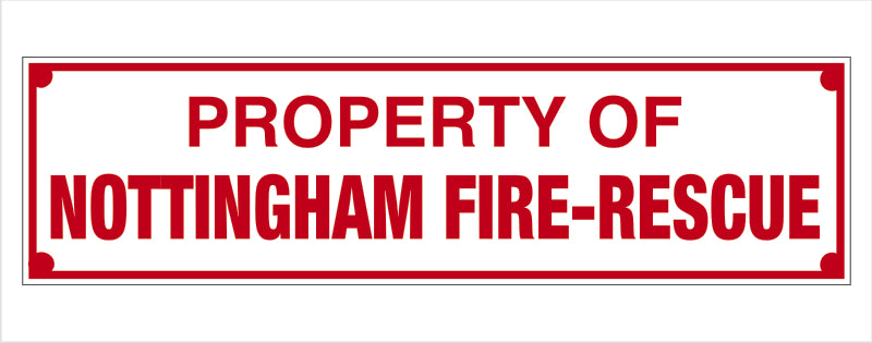 Nottingham Fire Rescue Label 4x1