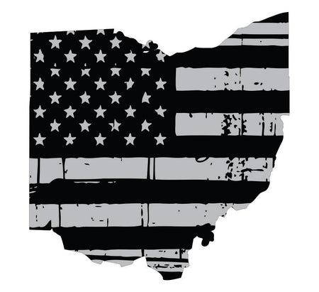 Ohio Black / Sliver Flag Decal