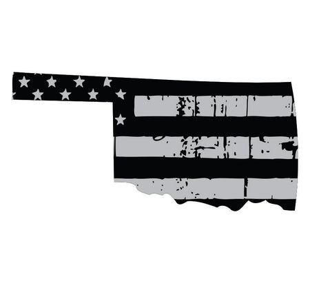 Oklahoma Black / Sliver Flag Decal