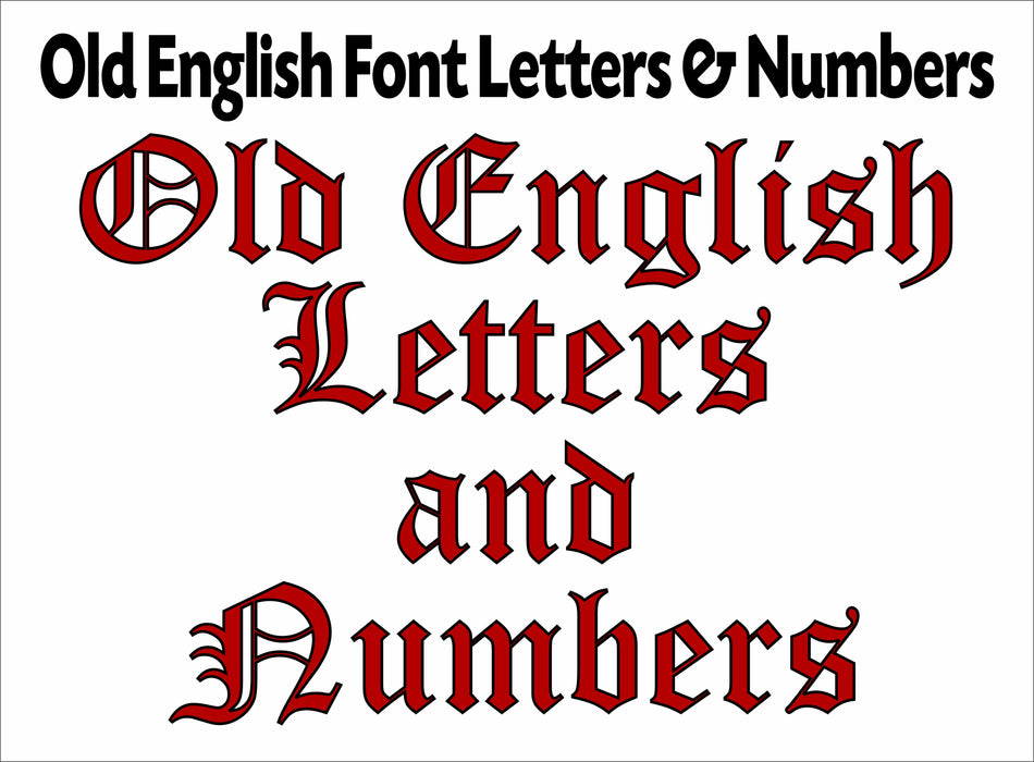 Old English STANDARD SHADOW Reflective letters & numbers