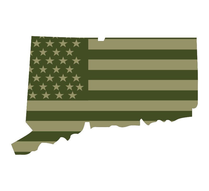 Connecticut Olive Drab Flag Decal