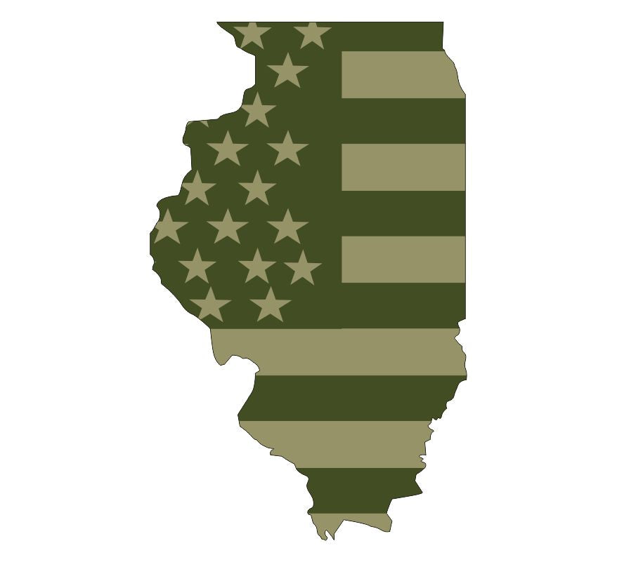 Illinois Olive Drab Flag Decal