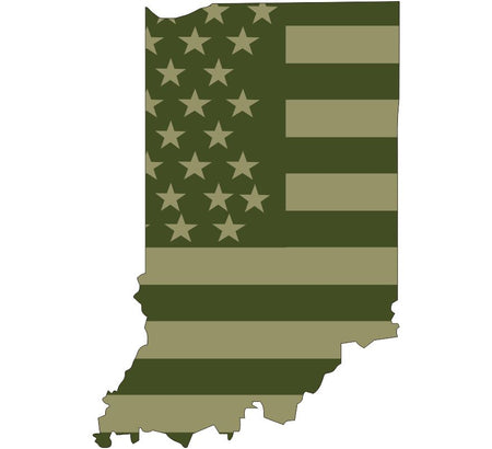 Indiana Olive Drab Flag Decal