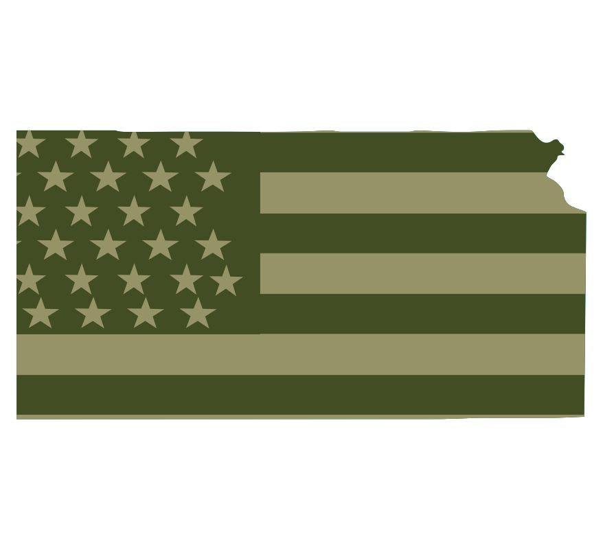 Kansas Olive Drab Flag Decal