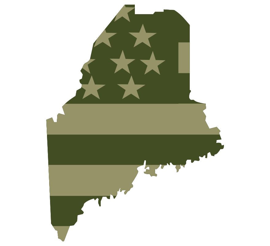 Maine Olive Drab Flag Decal