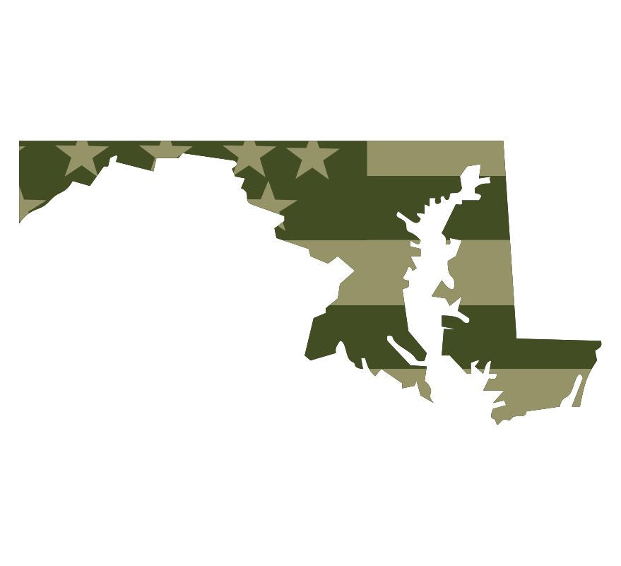 Maryland Olive Drab Flag Decal