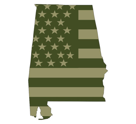 Alabama Olive Drab Flag Decal