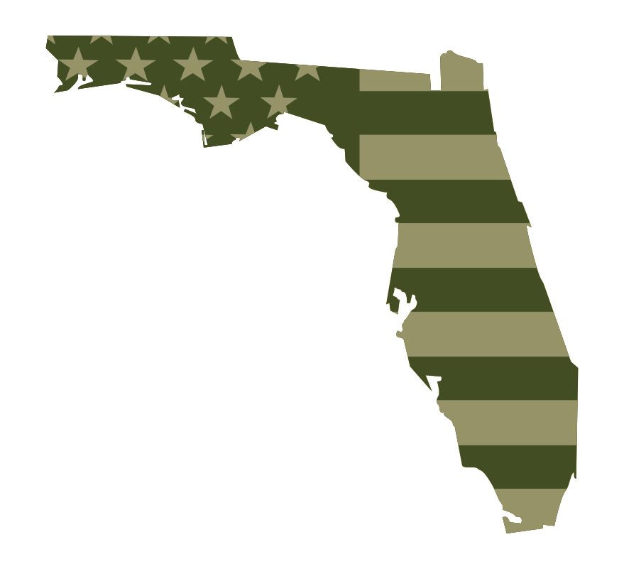 Florida Olive Drab Flag Decal