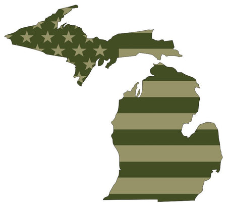 Michigan Olive Drab Flag Decal