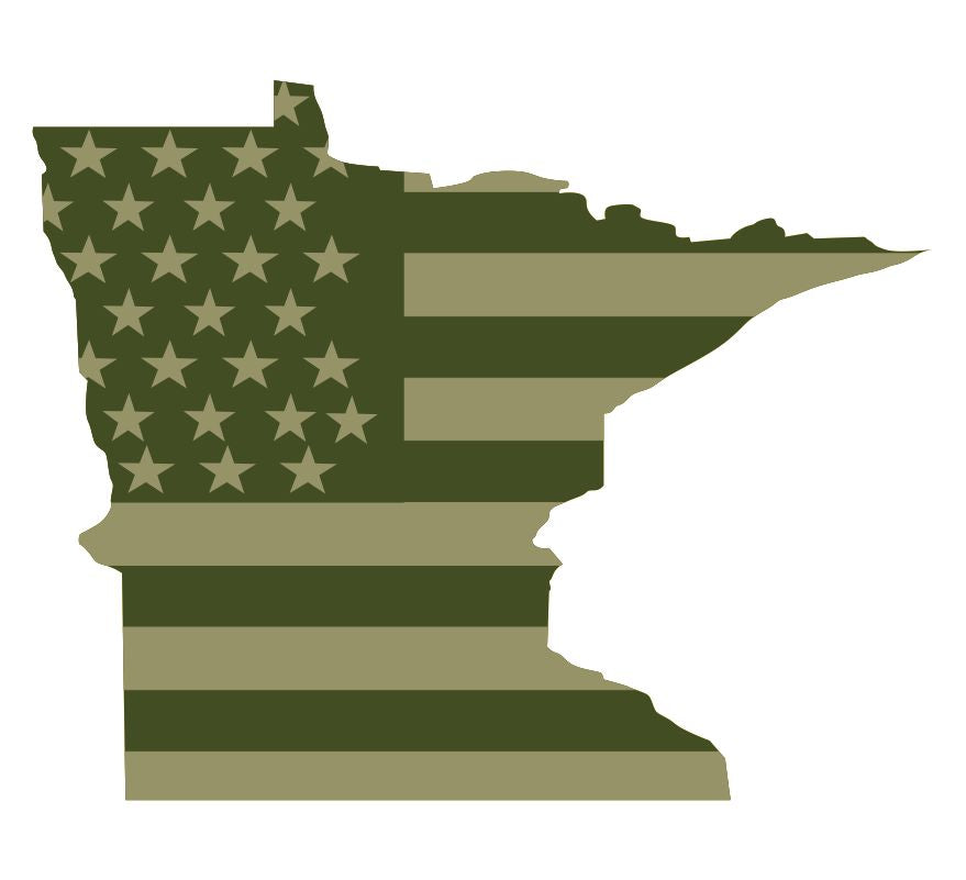 Minnesota Olive Drab Flag Decal